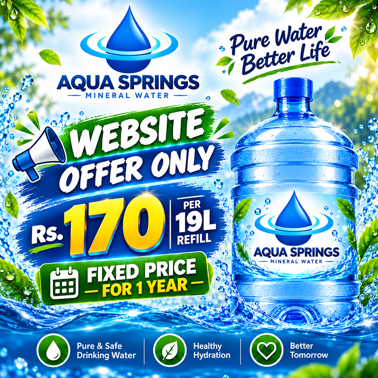 Aqua Springs refill offer. Click to view offers for new customers